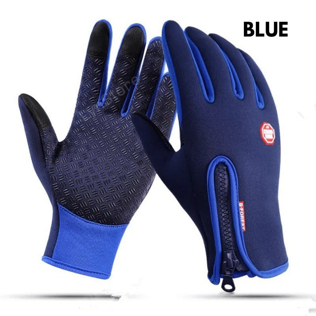 Winter Touch Screen Motorcycle Riding Gloves – Waterproof Anti-Slip Sports Gloves with Fleece Warm Lining