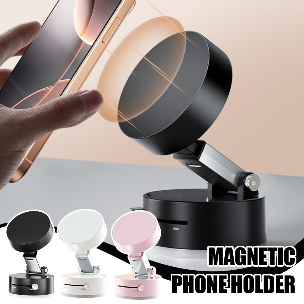 Foldable Magnetic Vacuum Car Phone Holder Foldable Suction Cup