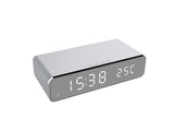 LED Electric Alarm Clock With Wireless Charger Desktop Digital Despertador Thermometer Clock HD