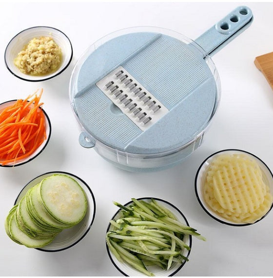 8-in-1 Mandoline Slicer Vegetable Cutter | Potato Peeler, Carrot & Onion Grater with Strainer – Kitchen Accessories