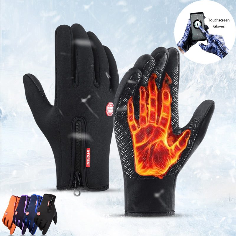 Winter Touch Screen Motorcycle Riding Gloves – Waterproof Anti-Slip Sports Gloves with Fleece Warm Lining
